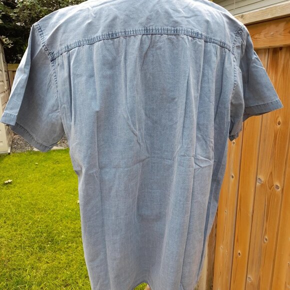 Stonewashed Cotton Shirt Blue Size 2X 56" Chest Wind River Outfitting - Picture 4 of 10